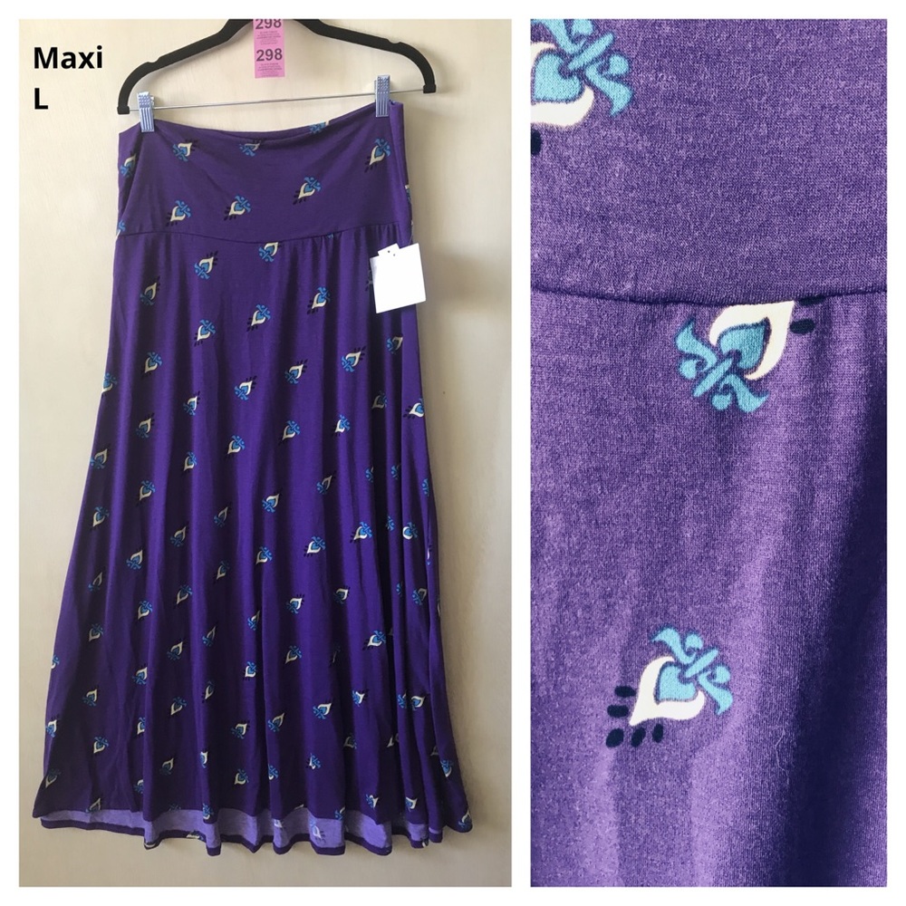 LuLaRoe Maxi Skirt Large Purple HTF